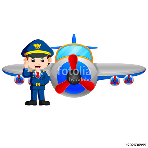 500x500 Pilot And Jet Plane On White Background Stock Image And Royalty