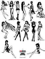 150x194 Illustrations 12 Pin Up Girls Reviation Vector Art