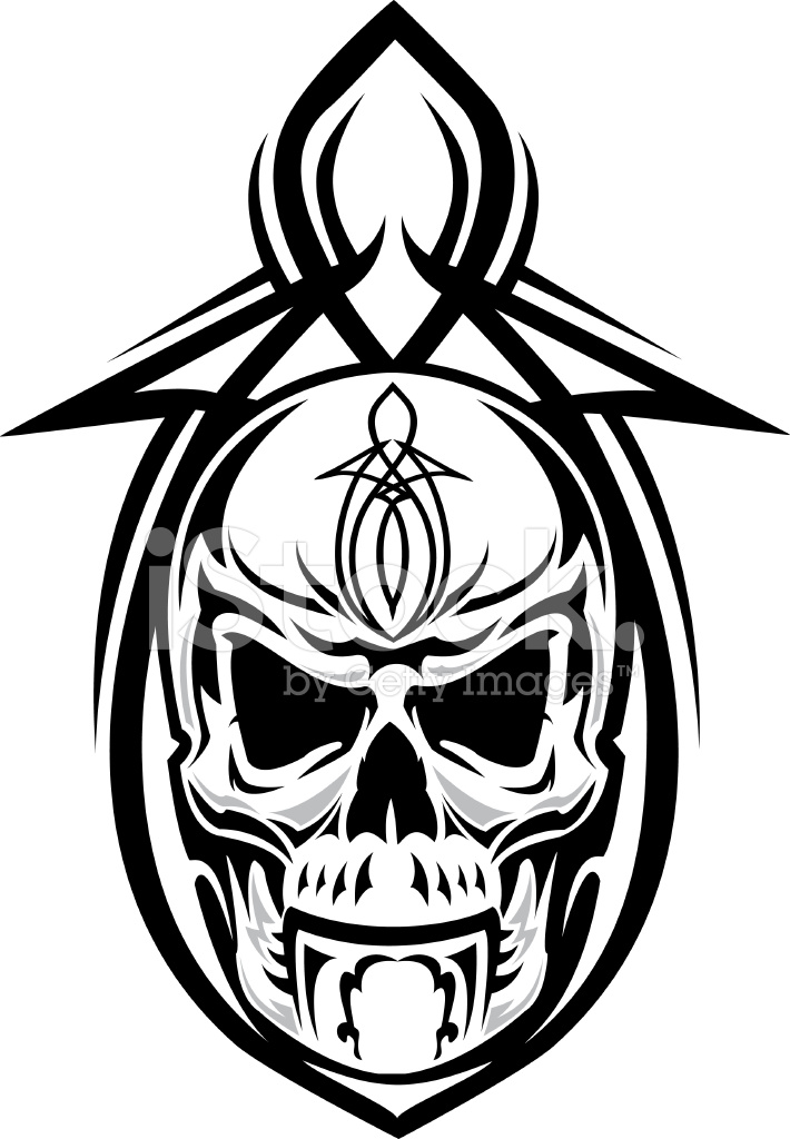 710x1024 Skull Pinstripe Design Stock Vector