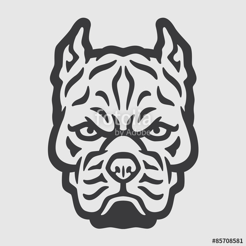 500x500 Pitbull Head Logo Mascot Emblem Stock Image And Royalty Free