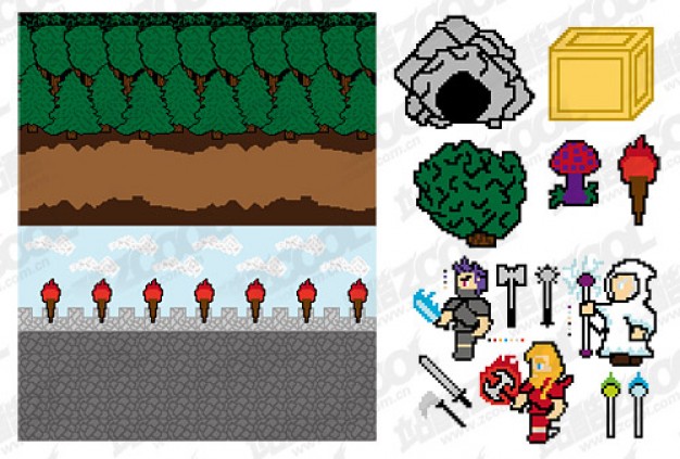 626x423 Gomedia Pixel Art Vector Material