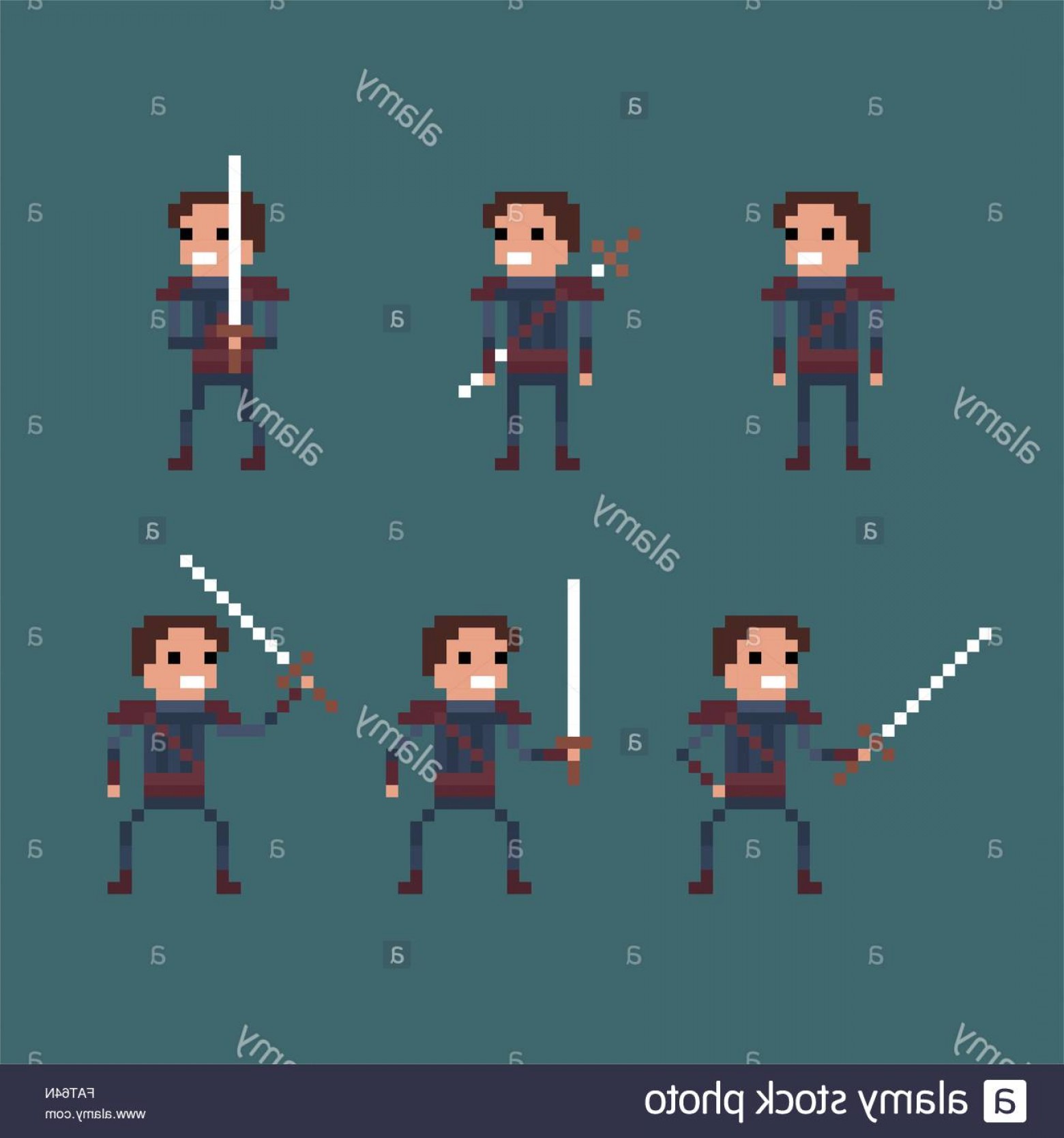 1560x1668 Stock Photo Vector Pixel Art Fantasy Kingdom Swordsman Warrior