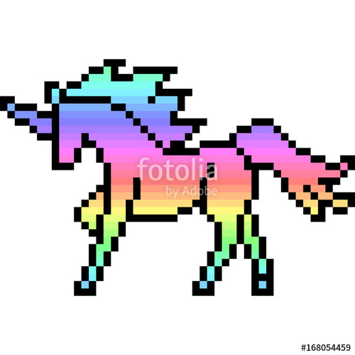 500x500 Vector Pixel Art Unicorn Stock Image And Royalty Free Vector