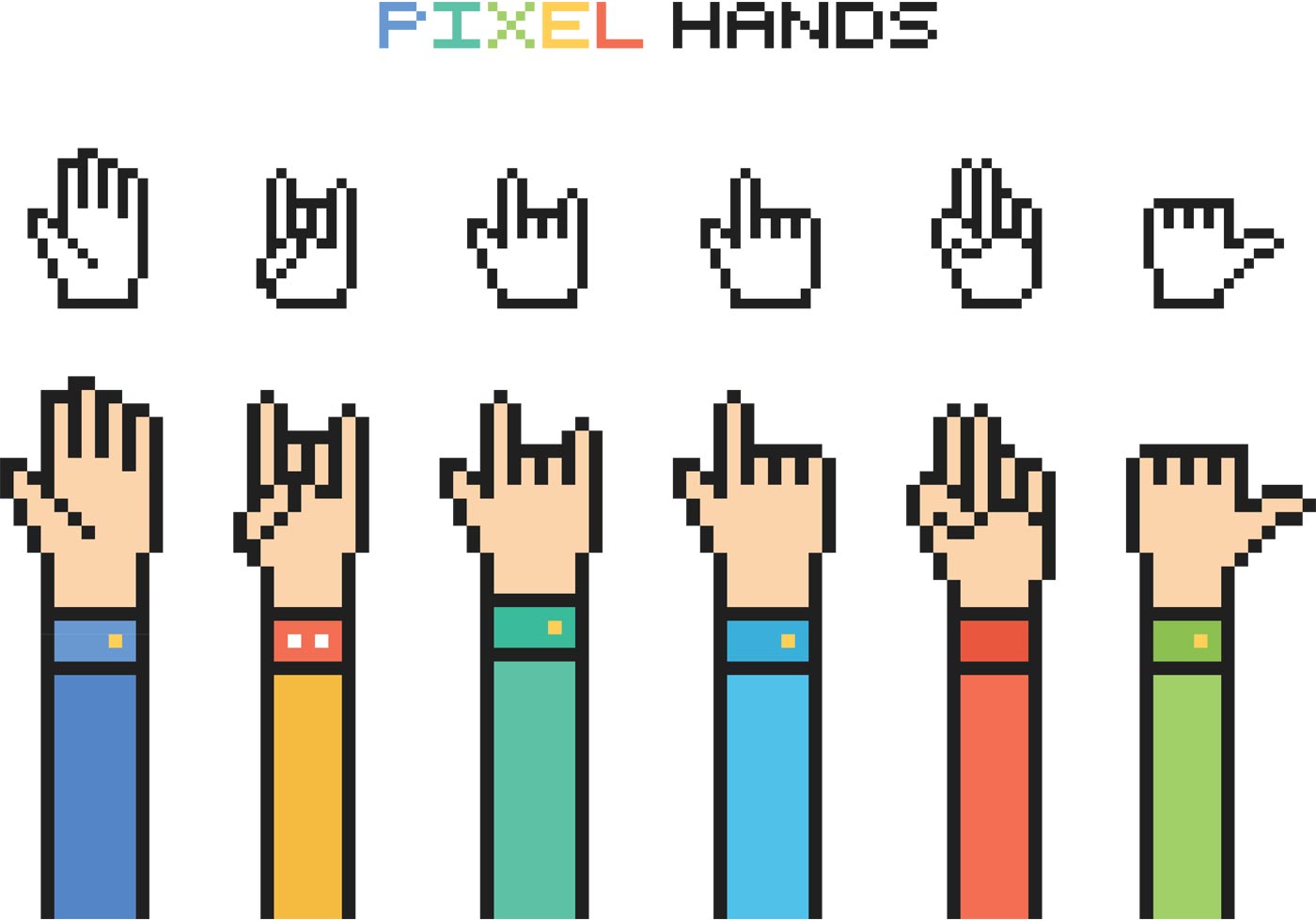 1400x980 Free Vector Pixel Hands