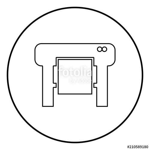 500x500 Plotter Icon Black Color In Circle Round Stock Image And Royalty