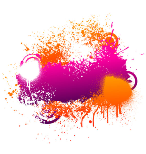 570x600 Purple And Orange Paint Splatter Vector Free Images