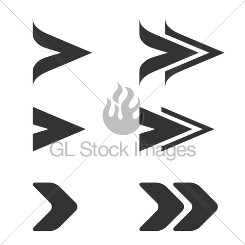 500x500 Vector Black Arrow Symbols. Simple Arrow Buttons. Pointer... Gl