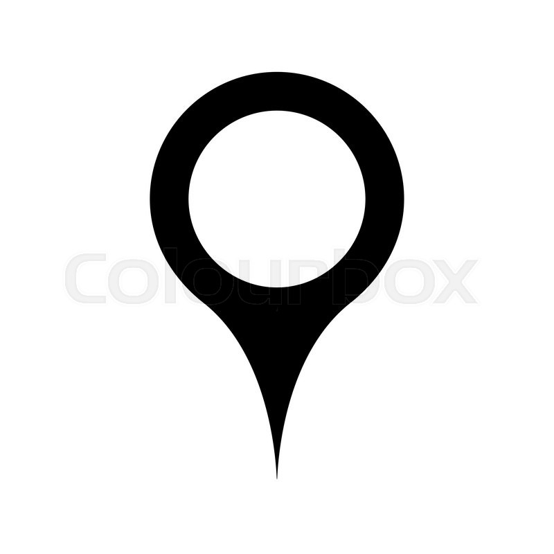 800x800 Black Vector Map Pin Icon Isolated On White Background. Map Pin