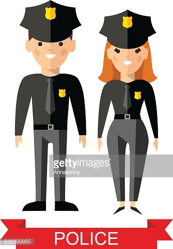 346x497 Set Of Vector Police Peoples, Policeman And Police Woman Stock