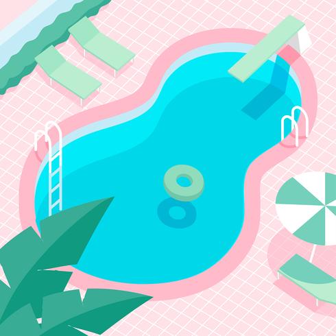 490x490 Vintage Swimming Pool Vector