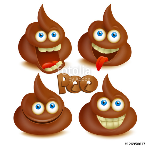 500x500 Set Of Vector Poop Emoji Icons. Isolated Over White Stock Image