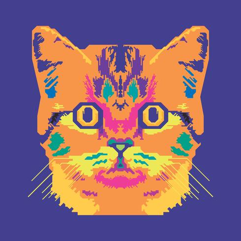 490x490 Vector Pop Art Portrait Of A Cat Illustration