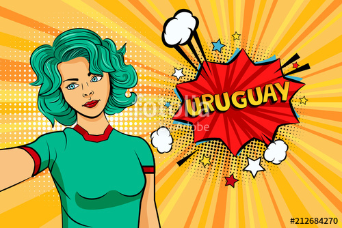 500x334 Blue Colored Hair Girl Taking Selfie Photo In Front Of Speech