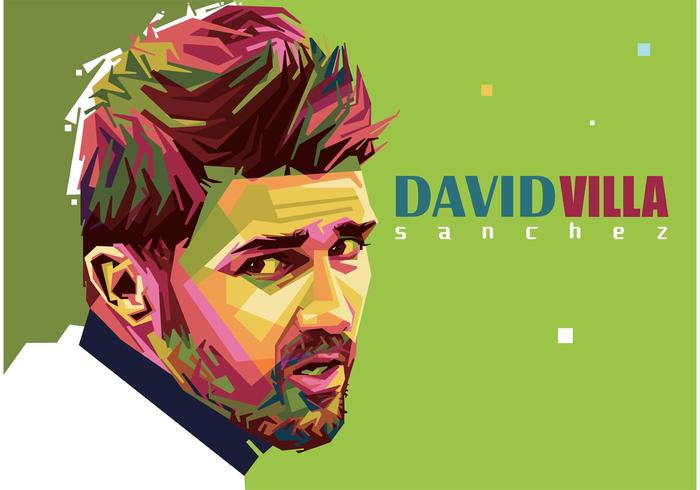 700x490 David Villa Vector Portrait