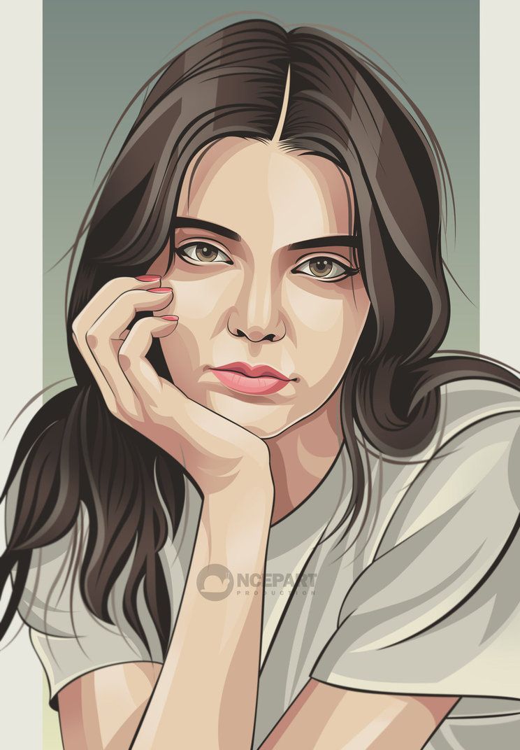 744x1072 Kendall Jenner Vector Portrait By Ncepart28 Vector Style In 2018
