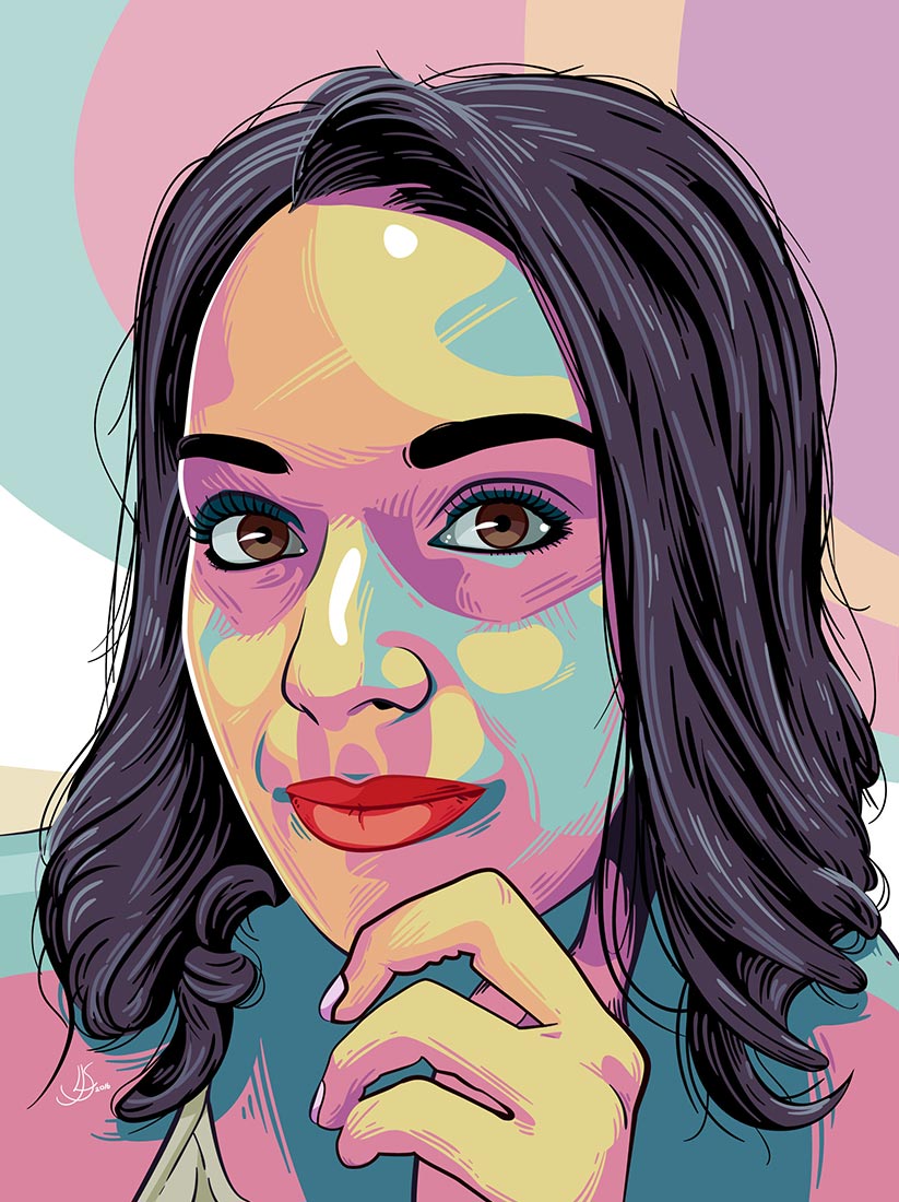 823x1100 Lj Swanepoel Art Kriya Gangiah Vector Portrait