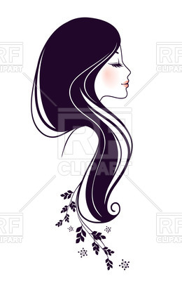 260x400 Outline Of Beautiful Woman Profile Vector Image Vector Artwork