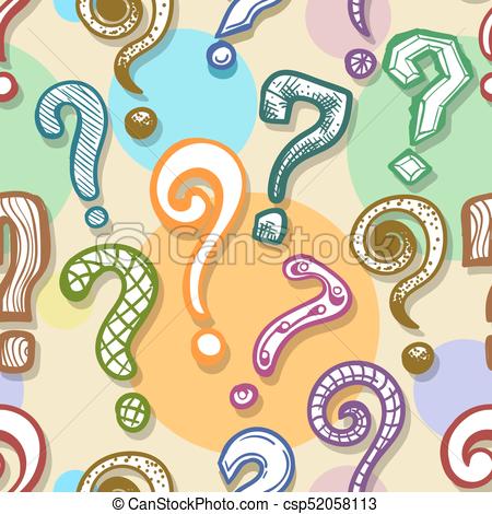 450x470 Question Mark Background. Vector Colored Questions Seamless
