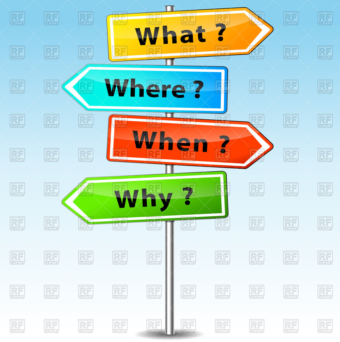 1193x1200 Colorful Arrows On Signpost With Questions