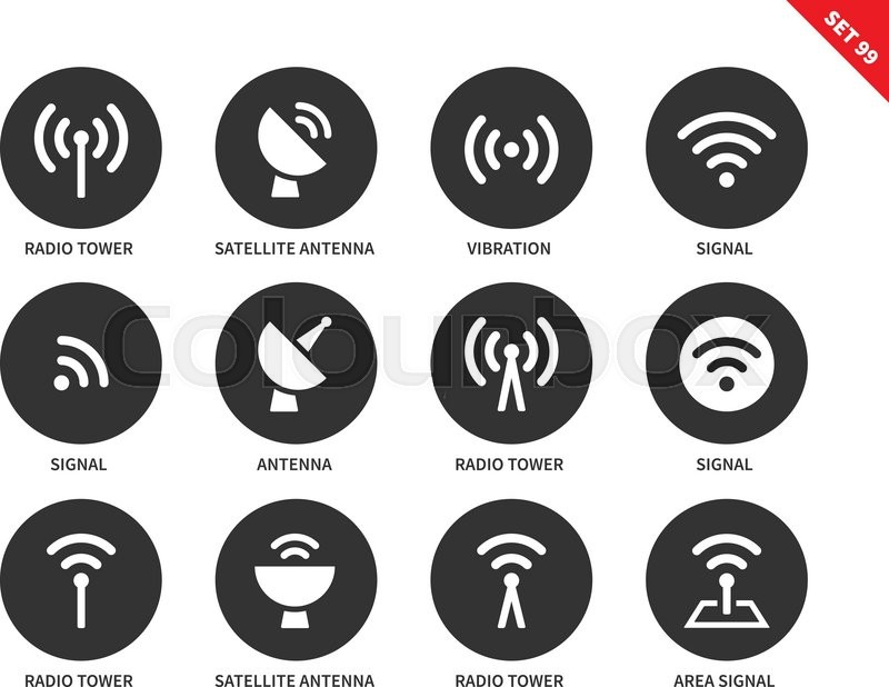 800x618 Radio Tower Vector Icons Set. Radiowave Concept, Connection. Icons