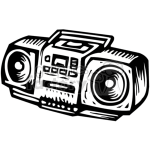 300x300 Royalty Free Black White Radio 382935 Vector Clip Art Image
