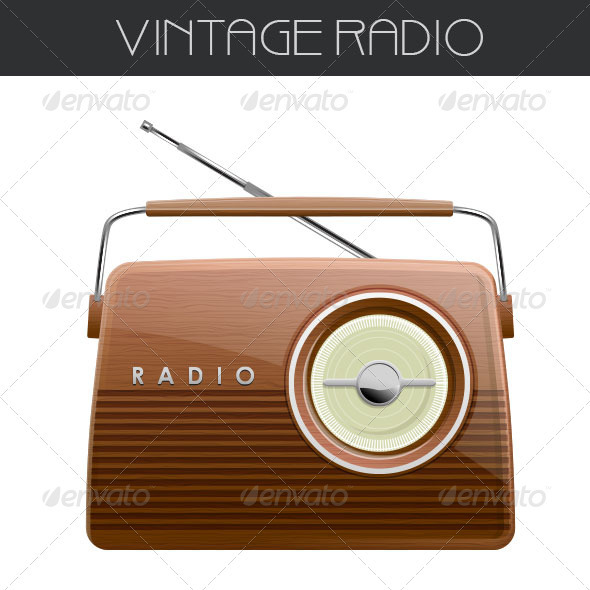 590x590 Vector Vintage Radio By Craigsoup Graphicriver