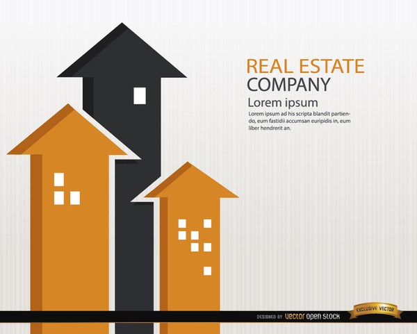 600x481 Real Estate Buildings Arrows Background Free Vector 123freevectors