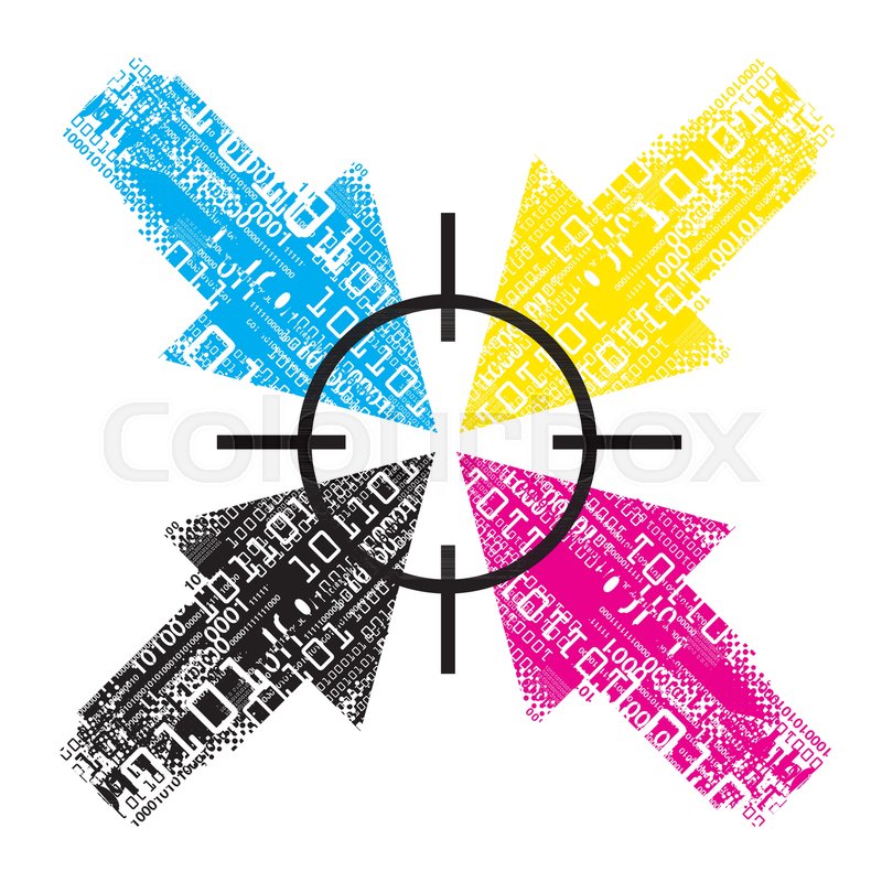 800x800 Grunge Stylized Arrows With Binary Codes,cmyk Print Colors And