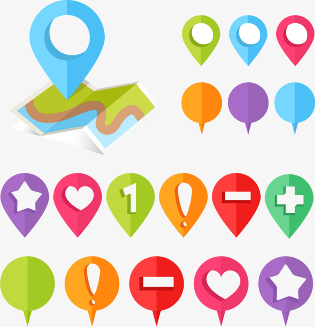 650x675 Variety Of Color Registration Marks Vector, Location Mark, Locate