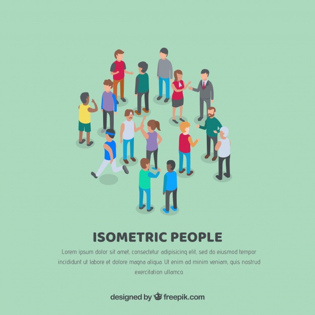 626x626 Isometric People Relations Background Vector Free Download