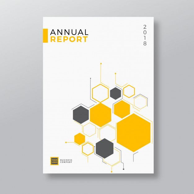 626x626 Yellow Geometry Shape Design Annual Report Template Vector