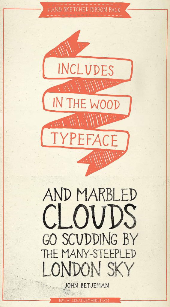 567x1024 Hand Sketched Vector Ribbons Pack With Free Font Simon Stratford
