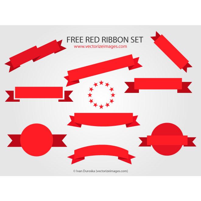 660x660 Red Ribbons Vector Pack