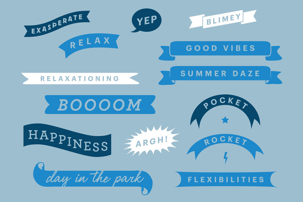 1000x666 Vector Ribbon Pack Design Assets