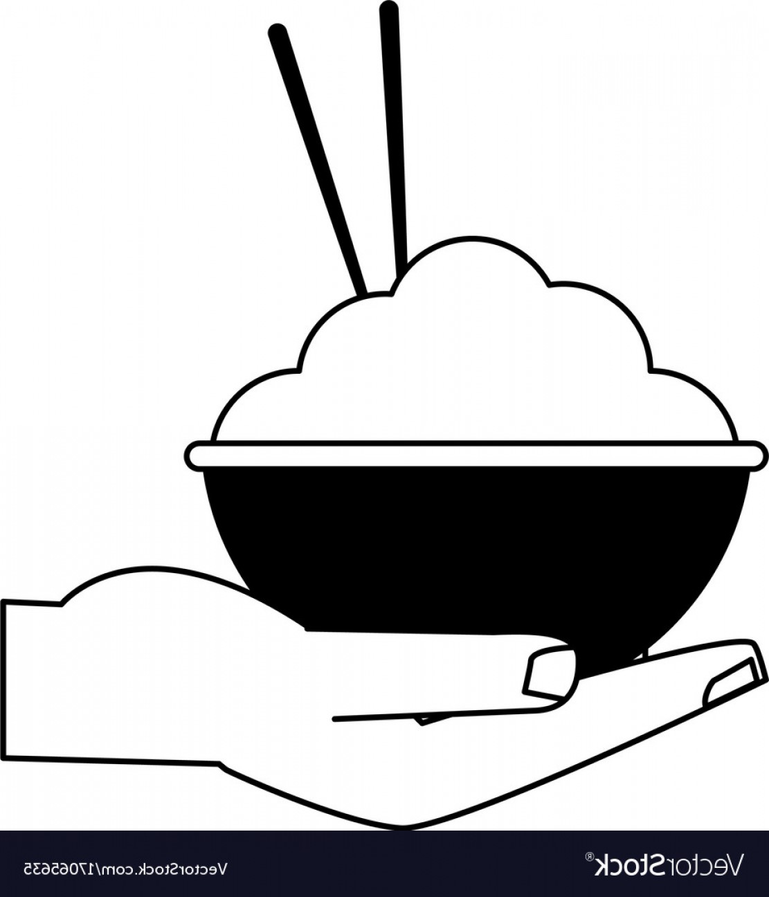 1111x1296 Hand Holding Rice Bowl With Chopsticks Food Icon Vector Geekchicpro