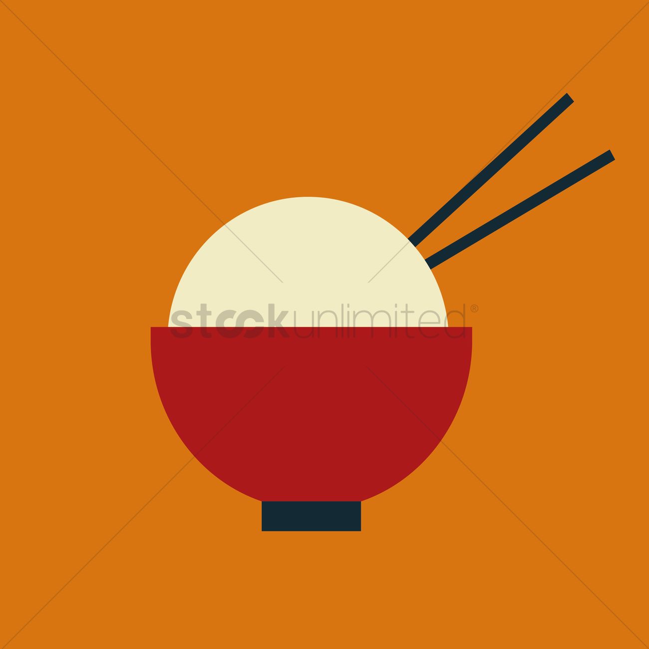 1300x1300 Rice Bowl Vector Image