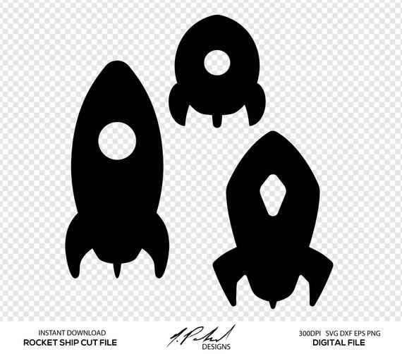 570x502 Rocket Ship Digital Cut Files