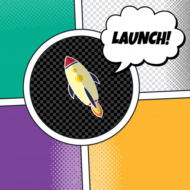 626x626 Rocket Ship Launch Theme Vector Art Illustration Vector Premium