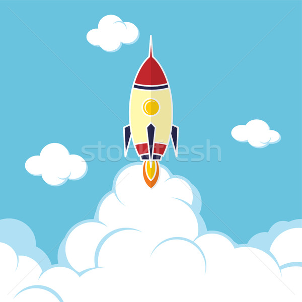 600x600 Rocket Ship Launch Vector Illustration Vector1st ( 7325984