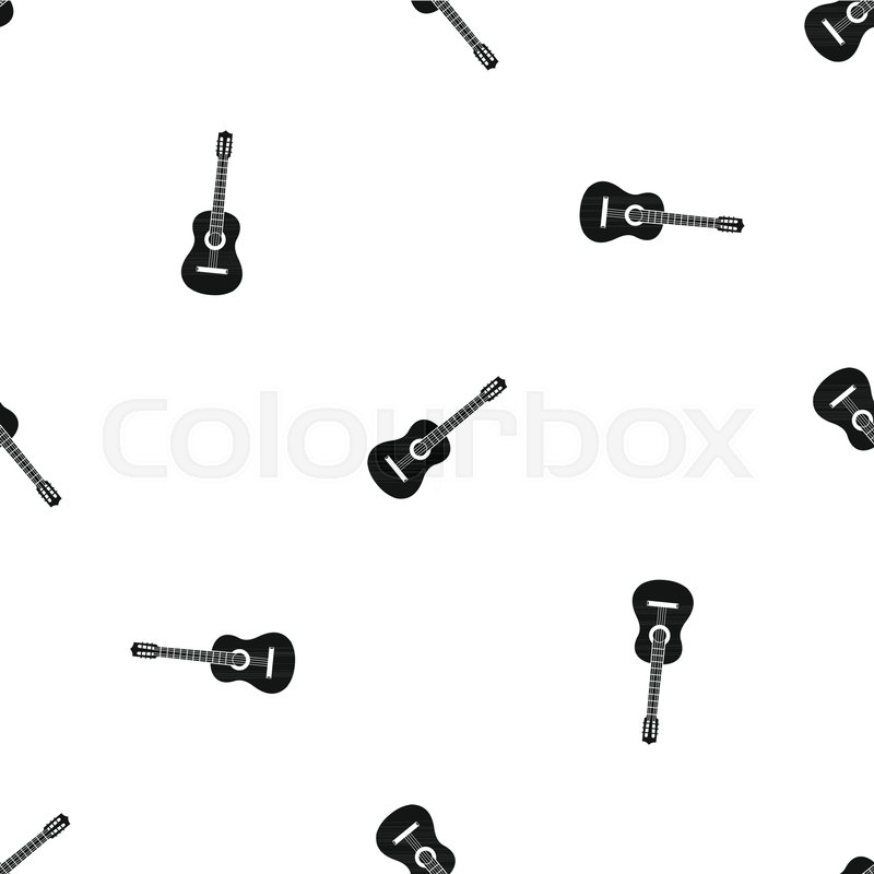 800x800 Guitar Pattern Repeat Seamless In Black Color For Any Design