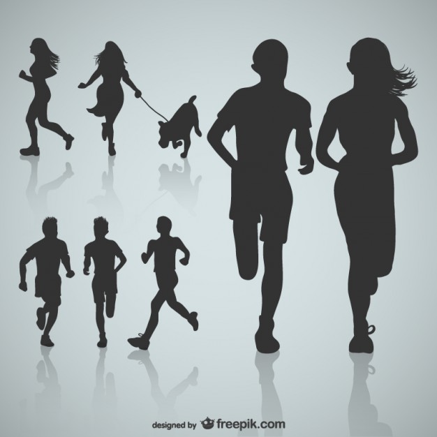 626x626 Runner Sihouettes Vector Vector Free Download