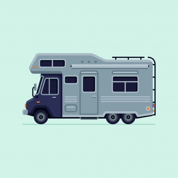 626x626 Rv Camper Trailer Truck Vector Illustration Vector Premium Download
