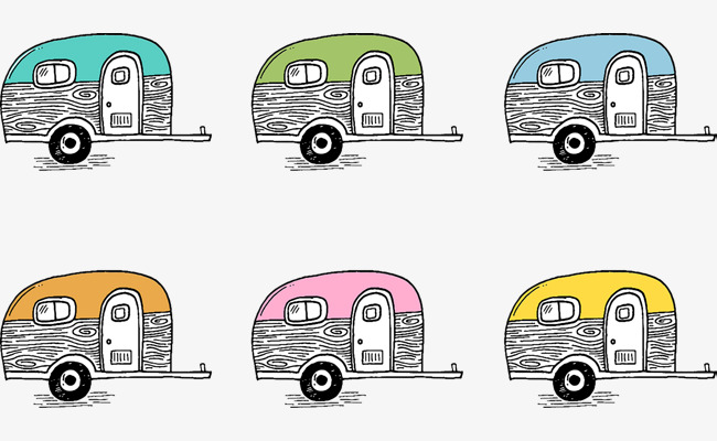 650x400 Lovely Color Hand Painted Rv Vector, Rv, Camping, Lovely Png And