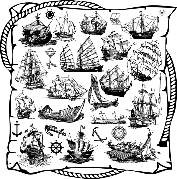 600x605 Sailing Theme Vector Free Vector 4vector