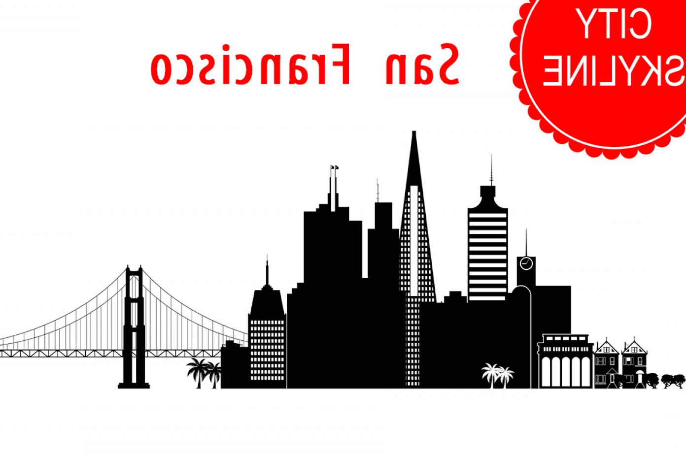 1392x926 San Francisco Vector California Usa Skyline Svg Png Jpg Eps Ai Dxf