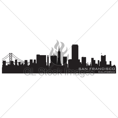 500x500 San Francisco, California Skyline. Detailed Vector Silhou... Gl