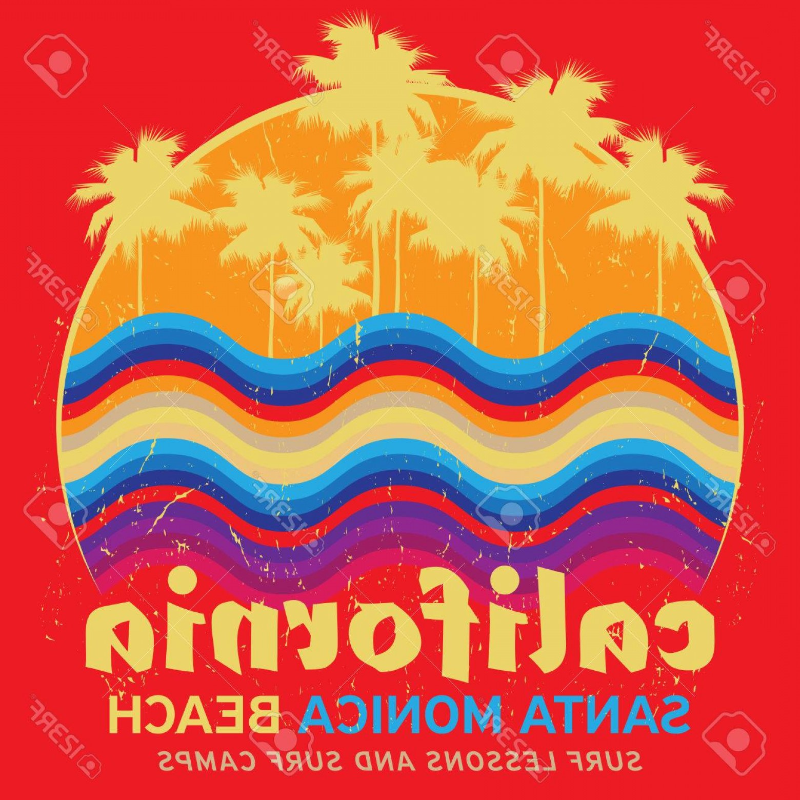 1560x1560 Photostock Vector Theme Of Surfing With Text California Santa