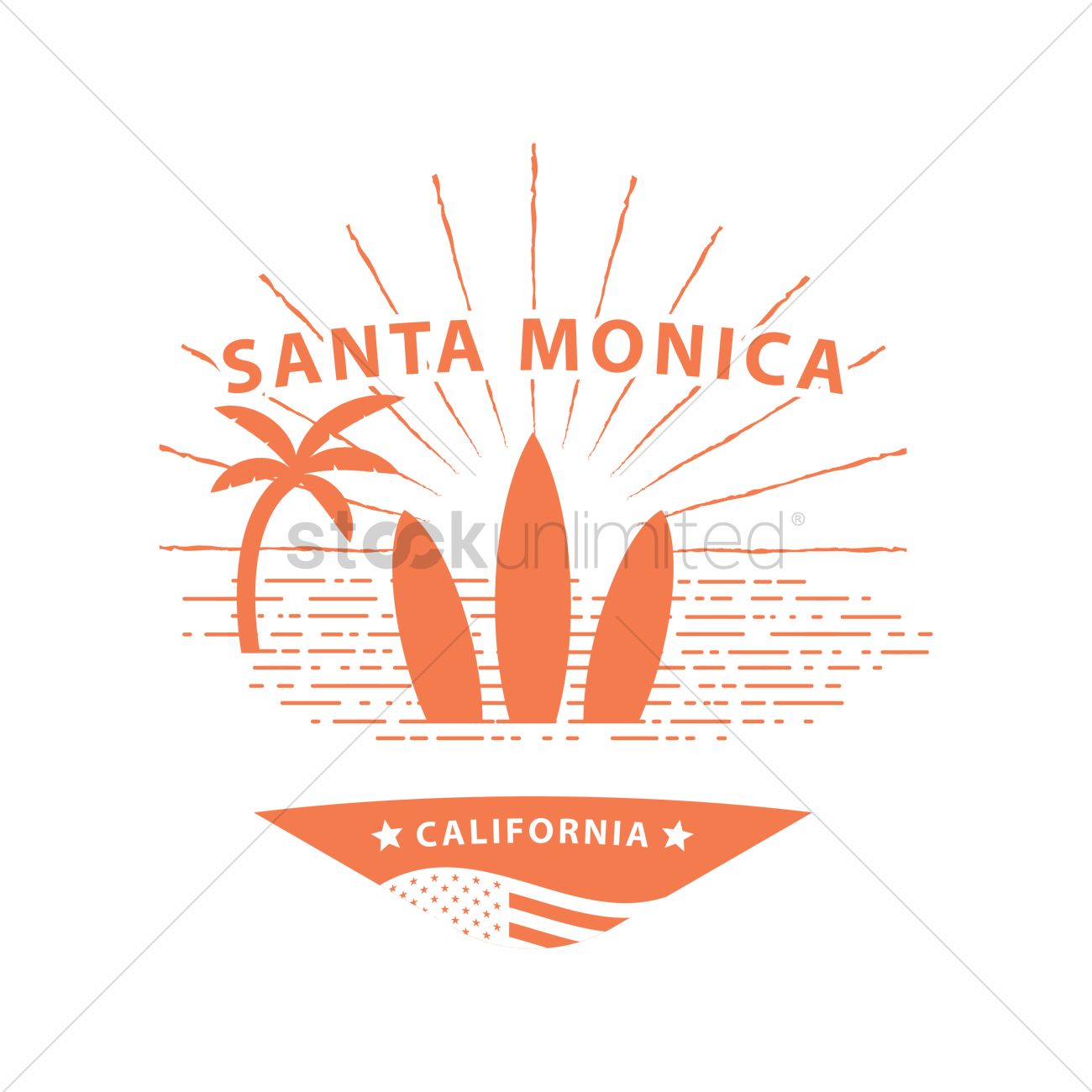 1300x1300 Santa Monica Vector Image