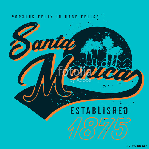 500x500 Vector Santa Monica Graphic Tee Design Stock Image And Royalty