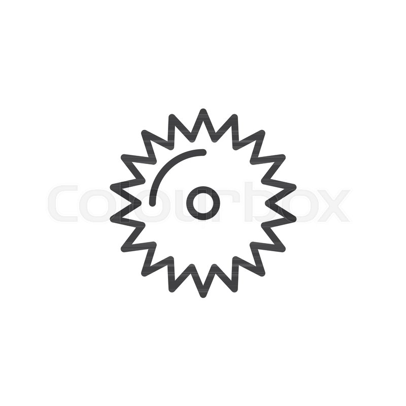 800x800 Saw Blade Line Icon, Outline Vector Sign, Linear Style Pictogram